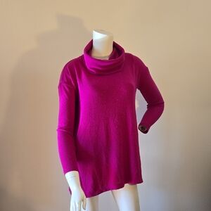 LOFT Vibrant Pink Cowl Neck Sweater